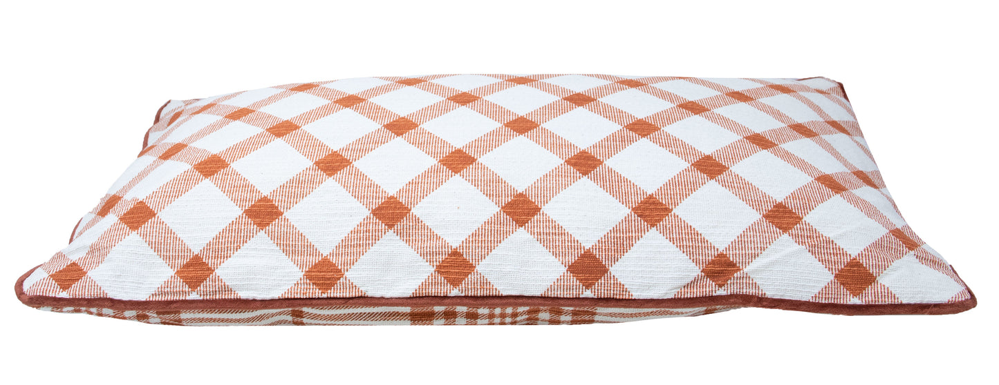 Pier 1 Rust Plaid Reversible Lumbar Pillow